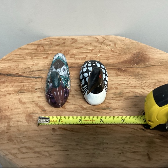 🟢 Vintage - Mallard Duck Decoy & Loon Duck Decoy - Solid Wood Crafted - Unique - Picture 12 of 15